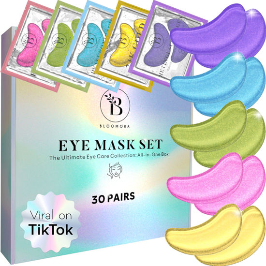 Picture of BLOOMORA Variety Under Eye Patches (30 Pairs) Under Eye Patches for Dark Circles, Under Eye Patches for Puffy Eyes and Dark Circles, Eye Masks Bulk, Eye Care, Puffy Eyes Treatment, Under Eye Mask