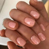 Picture of GLAMERMAID Extra Short Press on Nails, Nude Pink Fake Nails Short Squoval, Natural Round Square Glue on Nails Glossy Gel, Acrylic Metal False Nail Kits for Women, Reusable Stick on Full Cover Nails