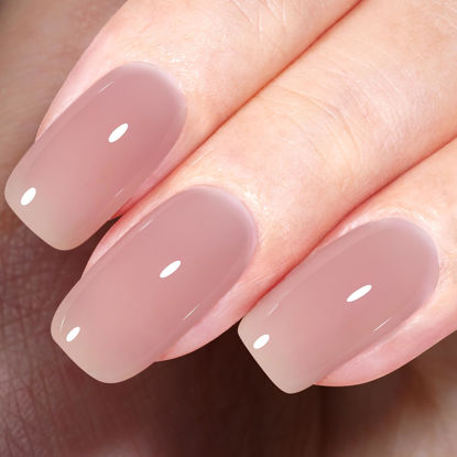 Picture of AILLSA Nude Gel Polish Dusty Pink Jelly Gel Nail Polish Sheer Neutral Color Translucent Gel Polish Long Lasting Natural Pink Nails Soak Off U V Gel for Nail Art at Home Valentine Gift 0.51 Fl Oz ZD25