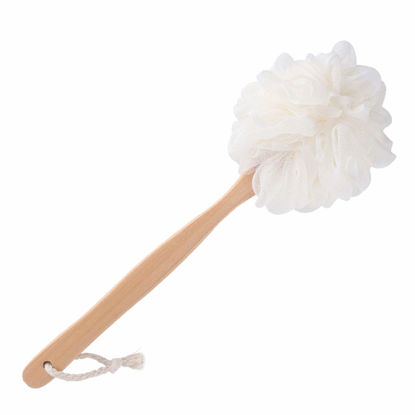 Picture of RASDDER Bath Brush Long Handle for Shower, Loofah on a Stick, Soft Mesh Loofah for Skin Exfoliating, Shower Brush for Men and Women