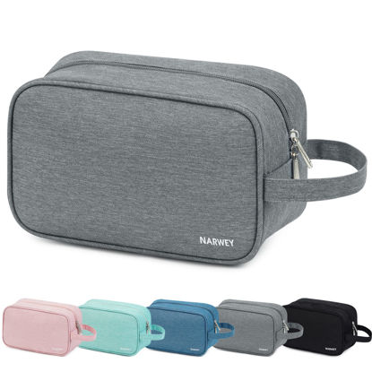 Picture of Narwey Travel Toiletry Bag for Men and Women Traveling Dopp Kit Shaving Bag for Toiletries Accessories (Grey)