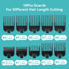 Picture of Clipper Guards Set Fits for Most Wahl Clippers and Babyliss FX870, Clipper Guides Replacement - 1/16" to 1", 10 Piece Set, Black Color