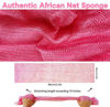 Picture of SPMKTBOZAI African Net Sponge Authentic, African Exfoliating Sponge Real African Net Black Owned, African Bath Sponge Back Scrubber, Body Exfoliator Shower Bath Accessories (Pink)