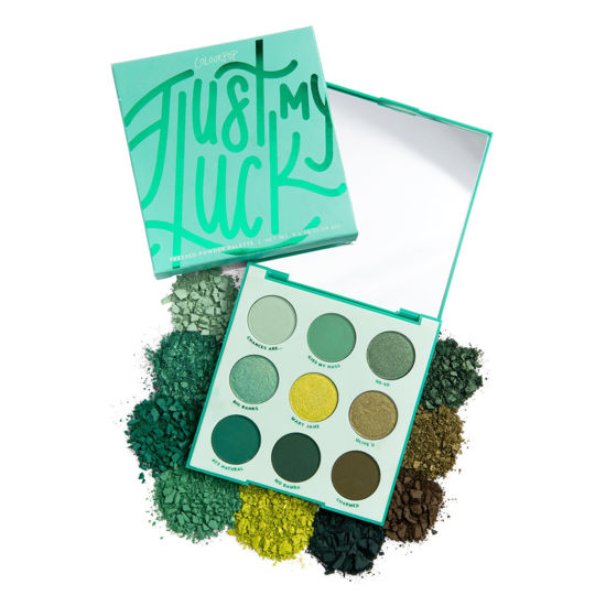 Picture of ColourPop Just My Luck Green Eyeshadow Palette - Green & Neutral Eyeshadow Palette with Matte & Metallic Finishes - High-Pigment Eye Makeup with a Long-Wearing Formula (0.3 oz)
