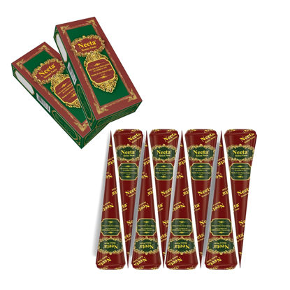 Picture of Neeta Pack 100% Natural Ready to Use Henna Paste Hair Dye Cones Reddish Brown Color tubes color for women Perfect for Spot hair coloring, Long-lasting and Cruelty-Free (Pack of 8)