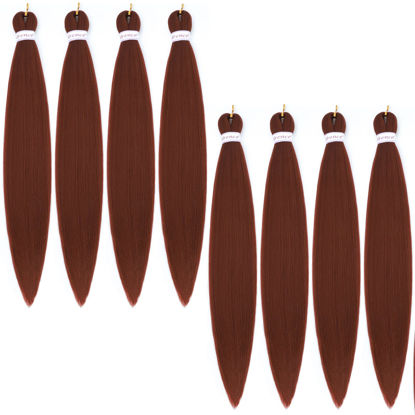 Picture of Alrence Pre Stretched Braiding Hair Long Braid 18 Inch 8 Packs Professional Braiding Hair Extensions Synthetic Crochet Twist Braids (18 Inch, 350#)