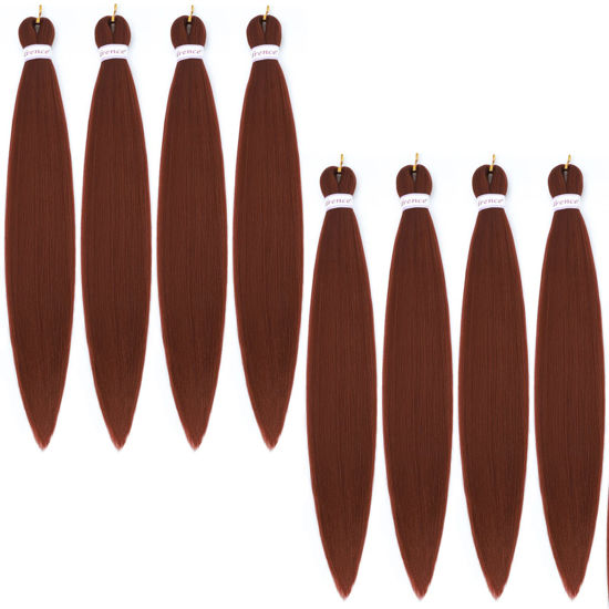 Picture of Alrence Pre Stretched Braiding Hair Long Braid 18 Inch 8 Packs Professional Braiding Hair Extensions Synthetic Crochet Twist Braids (18 Inch, 350#)