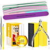Picture of TsMADDTs Nail Buffers and Files, Nail Buffer Blocks, 2PCS Polishing Nail Buffers, Cuticle Nippers, Cuticle Pusher and Cuticle Oil