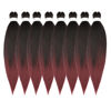 Picture of Braiding Hair 12 Inch 8 Packs Hair Extensions Professional Synthetic Braid Hair Crochet Braids, Soft Yaki Texture, Hot Water Setting Ombre Natural Black to Burgundy(12inch,#1B/Bug)