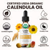 Picture of Organic Calendula Oil For Sensitive Skin - USDA Certified 100% Plant Based, Lightweight & Unscented Gentle Soothing Oil For Sensitive Skin - For Face, Skin & All Over - 2.02 Fl Oz Glass & Dropper