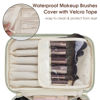Picture of Wandering Nature Makeup Bag, Travel Make Up Organizer Cosmetic Brush Bags Case for Women in Vegan Leather, Sage Green, Patent Pending