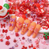 Picture of Sinyanail 3D Flower Nail Charms Set,150pcs Mixed Size Camellia Rose Resin Charms,150pcs Mixed Size and Color Leaves,100pcs Round White Pearl Beads for Nail Accessories Nail Art (17-300-red)