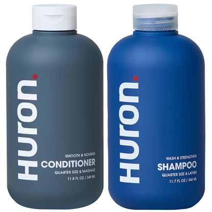 Picture of Huron Hair Duo | Nourishing Shampoo & Conditioner Set for Men | Cleanse, Strengthen & Hydrate | Sulfate-Free, Paraben-Free, Vegan | Designed for Daily Use on All Hair Types (2 Pack)
