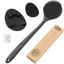 Picture of Manmihealth Silicone Back Scrubber (Thick Bristles) & Bath Glove & Face Brush Set(3PCS), Super-Exfoliating & Lathering Body Scrubber, Shower Brush, Face Scrubber Combination, with a Free Hook.(Black)