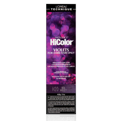 Picture of L'Oréal Technique HiColor Violet & Blacks Permanent Hair Color | Anti-Breakage Ceramide R Complex | Multi-Lift with No Brassiness | For Dark Bases | Long Lasting Color | Red Violet