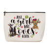Picture of Goat Gifts Goat Makeup Bag Goat Gifts for Goat Lovers Just A Girl Who Loves Goats Birthday Christmas Gifts for Farmers Animal Lovers Women Her Sister Friend BFF Besties Coworker