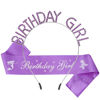 Picture of AOPRIE Tiara, Birthday Sash for Girls & Women, Purple Birthday Girl Headband, Princess Crown Rhinestone, Happy Birthday Accessories