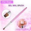 Picture of INENK Metal Purple Nail Art Clean Up Brushes for Cleaning Polish Mistakes on the Cuticles, Acetone Resistant Nail Brush, Fingernail Cleaning Brushes for Nail Art and Designs (Round&flat&Bevel)