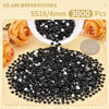 Picture of 3000PCS SS16/4mm Crystal Rhinestones (Jet Black), Bedazzling Flatback Glass Rhinestones for Crafting DIY Nail Art Makeup Decoration, Gems Diomand Charms for Tumbler Shoes Clothing Mug