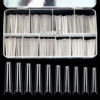Picture of 500Pcs XXL No C Curve Coffin Nail Tips for Acrylic Nails Professional Set, Clear Nail Tips Half Cover Long Fake Nails, Ballerina Shaped French Nails for Nail Salon and DIY Nail Art 10 Sizes