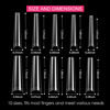 Picture of 500Pcs XXL No C Curve Coffin Nail Tips for Acrylic Nails Professional Set, Clear Nail Tips Half Cover Long Fake Nails, Ballerina Shaped French Nails for Nail Salon and DIY Nail Art 10 Sizes