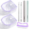 Picture of Nail Soaking Bowl, Gel Nail Polish Remover Kit, Manicure Bowl for Hand, Dip Powder Remover Tools, Nail Soak Off Bowl for Acrylic Nails, Nail Brush, Cuticle Pusher, Cuticle Peeler, 100/180 Nail File,