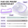 Picture of Nail Soaking Bowl, Gel Nail Polish Remover Kit, Manicure Bowl for Hand, Dip Powder Remover Tools, Nail Soak Off Bowl for Acrylic Nails, Nail Brush, Cuticle Pusher, Cuticle Peeler, 100/180 Nail File,