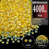 Picture of 4000pcs 4mm Resin Rhinestones Bulk, Transparent Lemon Yellow AB Flatback Round Jelly Rhinestones Non Hotfix Crystal Gems Large Quantity Wholesale for DIY Crafts Clothes Bottles Face Makeup Manicure