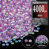 Picture of 4000pcs 4mm Resin Rhinestones Bulk, Transparent Lavender Purple AB Flatback Round Jelly Rhinestones Non Hotfix Crystal Gems Large Quantity Wholesale for DIY Crafts Clothes Face Makeup Manicure
