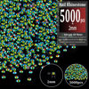 Picture of BELLEBOOST 5000pcs 2mm Resin Rhinestones Bulk, Emerald Black AB Flatback Round Jelly Rhinestones Non Hotfix Crystal Gems Large Quantity Wholesale for DIY Crafts Clothes Face Makeup Manicure