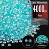 Picture of 4000pcs 4mm Resin Rhinestones Bulk, Transparent Lake Blue AB Flatback Round Jelly Rhinestones Non Hotfix Crystal Gems Large Quantity Wholesale for DIY Crafts Clothes Bottles Face Makeup Manicure
