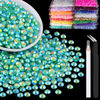 Picture of 1500pcs 6mm Resin Rhinestones Bulk, Dark Green AB Flatback Round Jelly Rhinestones Bedazzling Non Hotfix Crystal Gems Large Quantity Wholesale for DIY Crafts Clothes Tumblers Face Makeup Manicure