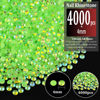 Picture of BELLEBOOST 4000pcs 4mm Resin Rhinestones Bulk, Fluorescent Green AB Flatback Round Jelly Rhinestones Non Hotfix Crystal Gems Large Quantity Wholesale for DIY Crafts Clothes Face Makeup Manicure