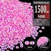 Picture of 1500pcs 6mm Resin Rhinestones Bulk, Pink AB Flatback Round Jelly Rhinestones Bedazzling Non Hotfix Crystal Gems Large Quantity Wholesale for DIY Crafts Clothes Bottles Tumblers Face Makeup Manicure