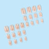 Picture of RUOKEXIN Press on Nails White French Tip Fake Nails Square Medium Length False Nails with Silver Glitter Designs Ombre Glossy Artificial Nails Acrylic Glue on Nails Natural Stick on Nails for Women