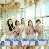 Picture of 24pcs Bridesmaid Scrunchies Proposal Gifts 4.1inch square Hair Claws Bachelorette Claw Clip Matte Hair Clips heart sunglasses Girls Stuff Cute Hair Clips for Wedding Party Favors (Dusty Blue)