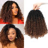 Picture of Aksice 12 Inch Yanky Twist Crochet Hair Pre-looped 8 Packs Ombre Brown Spring Twists Hair Senegalese Twist Crochet Hair with Curly Ends Synthetic Crochet Braids (1B/30#)