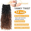 Picture of Aksice 12 Inch Yanky Twist Crochet Hair Pre-looped 8 Packs Ombre Brown Spring Twists Hair Senegalese Twist Crochet Hair with Curly Ends Synthetic Crochet Braids (1B/30#)