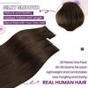 Picture of LaaVoo Tape in Hair Extensions Brown Human Hair Extensions Tape in #4 Dark Brown Hair Extensions Tape in Real Human Hair 10 Inch Short Hair Extensions Tape ins 20pcs/30g