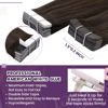 Picture of LaaVoo Tape in Hair Extensions Brown Human Hair Extensions Tape in #4 Dark Brown Hair Extensions Tape in Real Human Hair 10 Inch Short Hair Extensions Tape ins 20pcs/30g