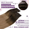 Picture of LaaVoo Ombre Tape in Hair Extensions Human Hair Balayage Tape in Extensions Dark Brown to Medium Brown Mix Golden Brown Hair Extensions Tape in Human Hair Skin Weft 16 Inch 20pcs 50 Grams