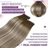 Picture of LaaVoo Tape in Hair Extensions Human Hair Balayage Tape in Extensions Human Hair Brown with Blonde Ombre Hair Extensions Tape in Real Human Hair 20pcs/50grams 18 Inch