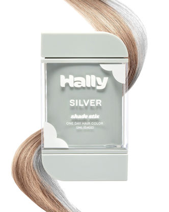 Picture of Hally Hair Temporary Hair Color, Shade Stix (Silver) - 12 ml Washable Hair Chalk for Kids, Teens & Adults - One Day Pop of Color for Festivals, Sporting Events & Parties, All Hair Types