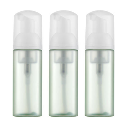 Picture of Owlyee 2oz Foam Bottle (3PCS) Empty Foaming Pump Dispenser for Hand Soap, Lash Cleanser, Shampoo to Travel (60ml, White&Green)