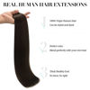 Picture of DOORES Tape in Hair Extensions, Light Dark Brown 12 Inch 40g 20pcs, Straight Hair Extensions Human Hair Tape in Remy Hair Seamless Hair Extensions Skin Weft