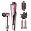 Picture of Shark FlexFusion Hair Straightener & Powerful Hair Dryer with Diffuser, Fusion Hair Brush, Ceramic Air Styler with Auto-Wrap Hair Curlers, Ceramic Plates, Cosmic Blush HD642S