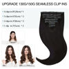 Picture of DOORES Clip in Hair Extensions Human Hair, Natural Black Virgin Human Hair Clip in Extensions, 150g 7pcs 20 Inch Human Hair Extensions Invisible Edge Clip in, Natural Hair Extensions