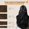 Picture of DOORES Hair Extensions Clip in, Chocolate Brown 150g 9pcs 14 Inch, Clip in Human Hair Extensions Remy Hair Extensions Clip in Human Hair Silky Straight Real Natural Human Hair Extensions