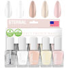 Picture of Eternal White French Nail Polish Set (ET VOILA) - Clear Nail Polish Set for Girls - Lasting & Quick Dry Pastel Nail Polish Set for Women for Home DIY Mani Pedi - Made in USA, 13.5mL (Set of 5)