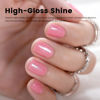 Picture of RARJSM Nude Flamingo Pink Gel Nail Polish Natural Pink Pearl Silver Glitter Clear Sheer Gel Polish 15ml UV LED Soak Off Transparent Shimmer Color Home Salon French Manicure Varnish Curing Requires